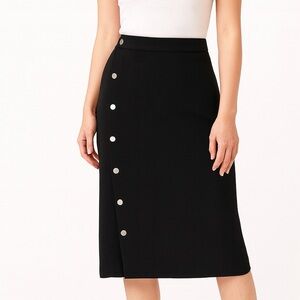Elegant Black Button-Down Skirt